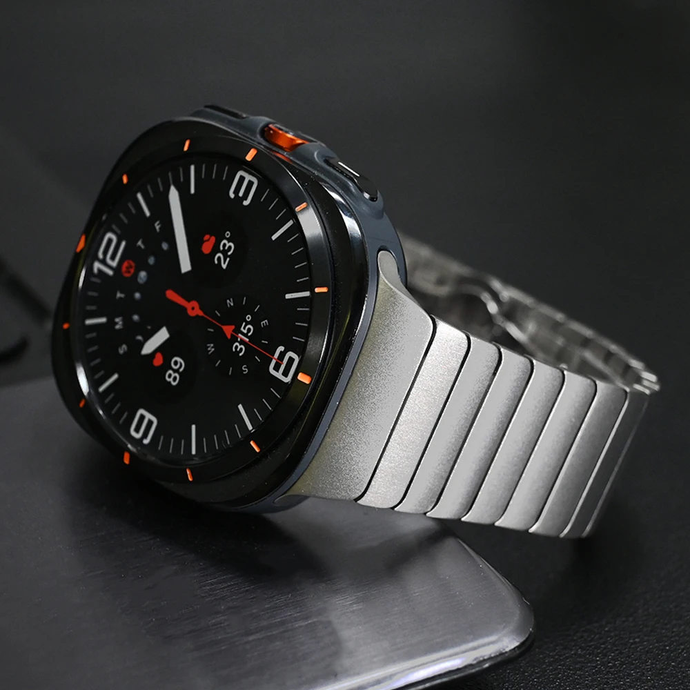 Stainless Steel Link Bracelet Watch Band - Business Men's Strap