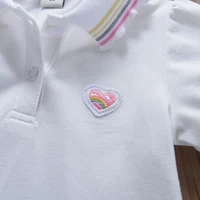 Robe d'été en coton à col jaune pour petites filles de 2 à 6 ans, vêtements mignons et décontractés pour enfants 4