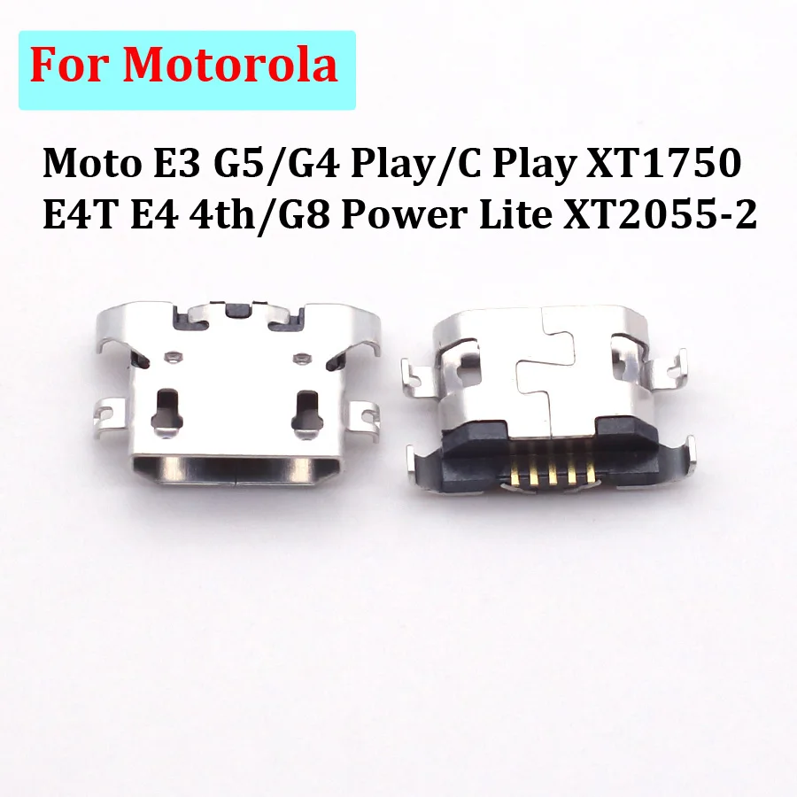 

300-1000pcs USB Jack Charging Charger Connector For Motorola Moto E3 G5/G4 Play/C Play XT1750/E4T E4 4th/G8 Power Lite XT2055-2