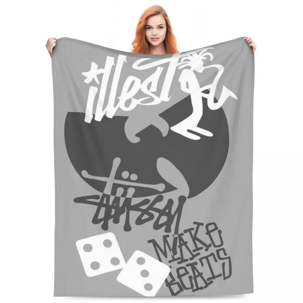 S-Stussy Logo Coperte In Pile Stampato Traspirante Super Soft Coperte Per Divano Outdoor Peluche Trapunta Sottile