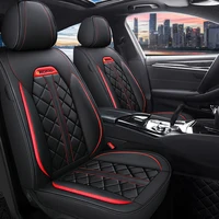 Housse de siège auto en cuir PU matelassé toutes saisons MH133 5 places, protection de siège imperméable, adaptable universellement aux berlines, SUV et pick-up. 4