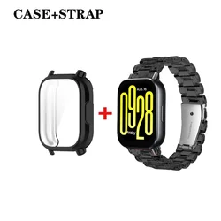Transparent Resin Strap with Soft TPU Case - Adjustable Strap for Redmi Watch 5 Lite (Black)