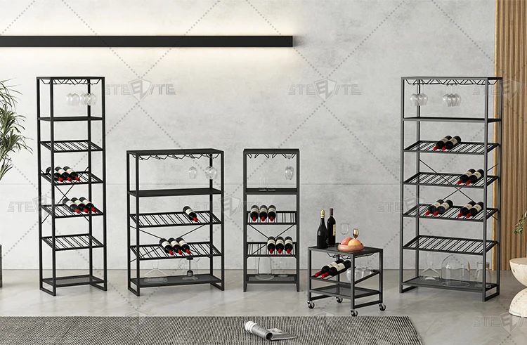 Living Dining Room Half High end wine coffee bar storage display cabinet Kitchen Sideboard Liquor Glass Holder Wine Rack Cabinet