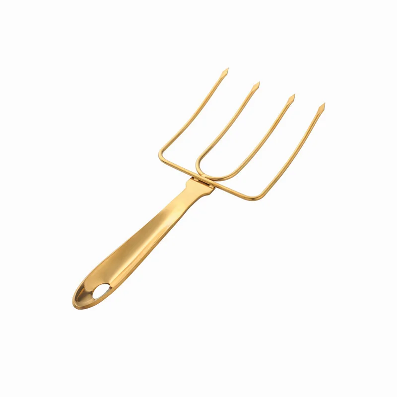 Turkey Poultry Barbecue Fork Fixed Barbecue Fork Creative Gold Stainless Steel Household Large Travel Outdoor Tool