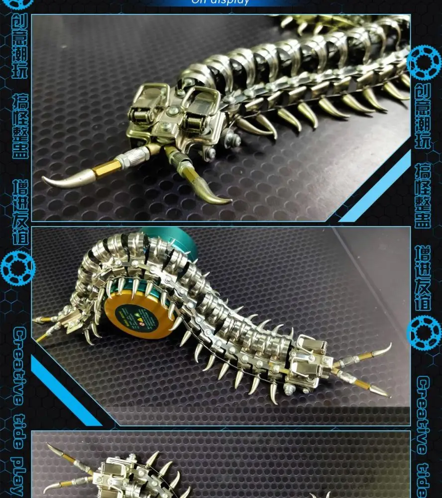 3D precision metal flying centipede trend play metal stainless steel assembly adult assembly decompression puzzle punk model toy