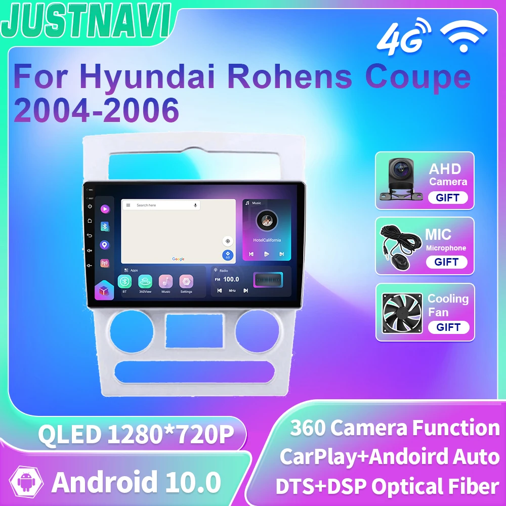 

JUSTNAVI QLED Android Car Radio For Hyundai ROHENS Coupe 2004-2006 Multimedia Video Player Navigation GPS Carplay No 2din DVD