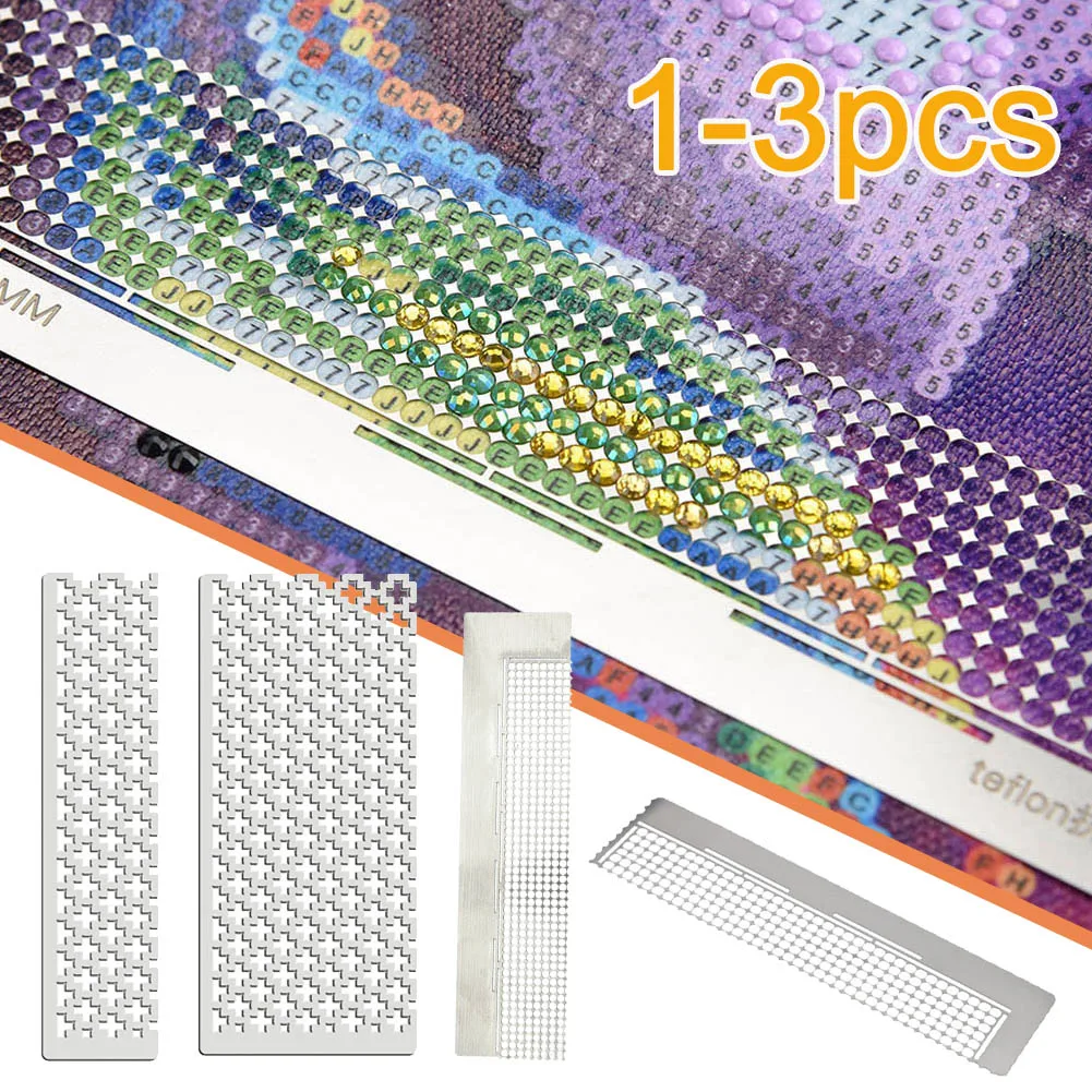 DIY 다이아몬드 페인팅 크로스 스티치 도구 눈금자, 드로잉 스퀘어 라운드 다이아몬드 자수 액세서리, 스테인레스 스틸 자수 눈금자 