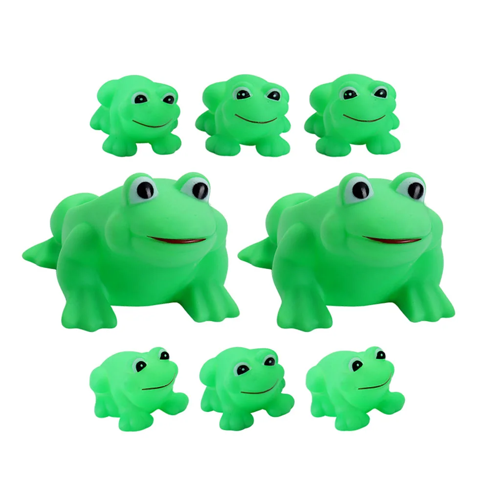 

8pcs Household Bathtub Toys Adorable Frogs Designed Bath Playthings (Green)