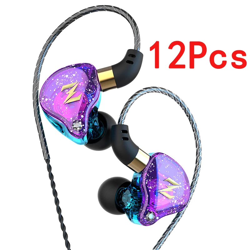

12Pcs NUNE-ZEN Subwoofer Wired Headphones 360° Omnidirectional Surround Hi-res Sound Quality 3.5MM AUX Earphone With Mic