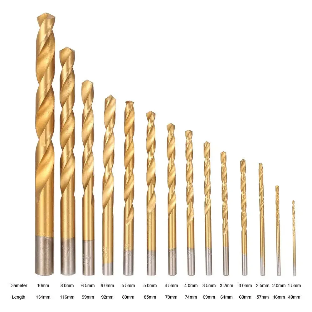 50/99 Stuks Titanium Hss Boor Gecoat 1.5Mm-10Mm Roestvrij Staal Hss Hogesnelheidsboor Set Voor Elektrische Boorgereedschappen