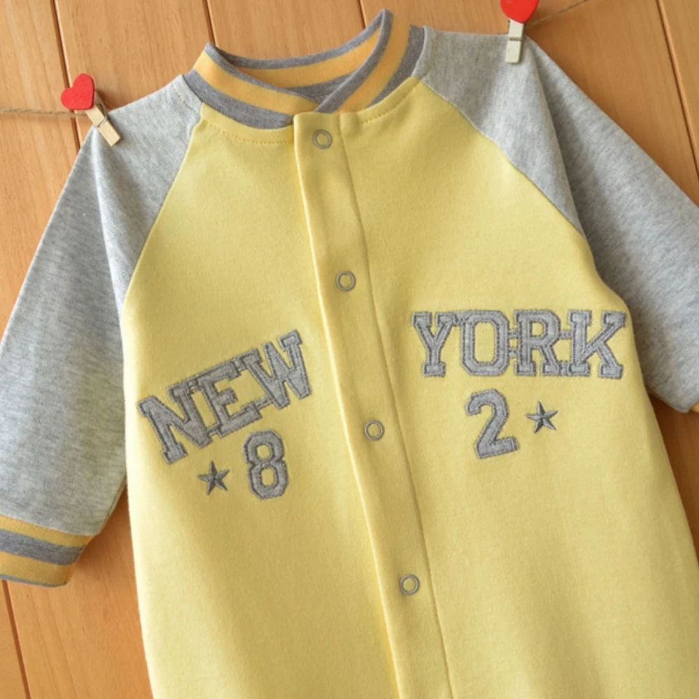 Baby Rompers Spring Autumn Clothes letter embroidery Boy Pajamas Newborn Outfit Sports Jumpsuit Infants Clothing 0 -12 Months