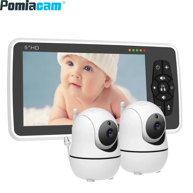 Babyphone vidéo sans fil avec caméra, 5.0 pouces, 720P, HD, sécurité,  Vision nocturne, température, sommeil, télécommande, Audio bidirectionnel,  pour nounou - AliExpress