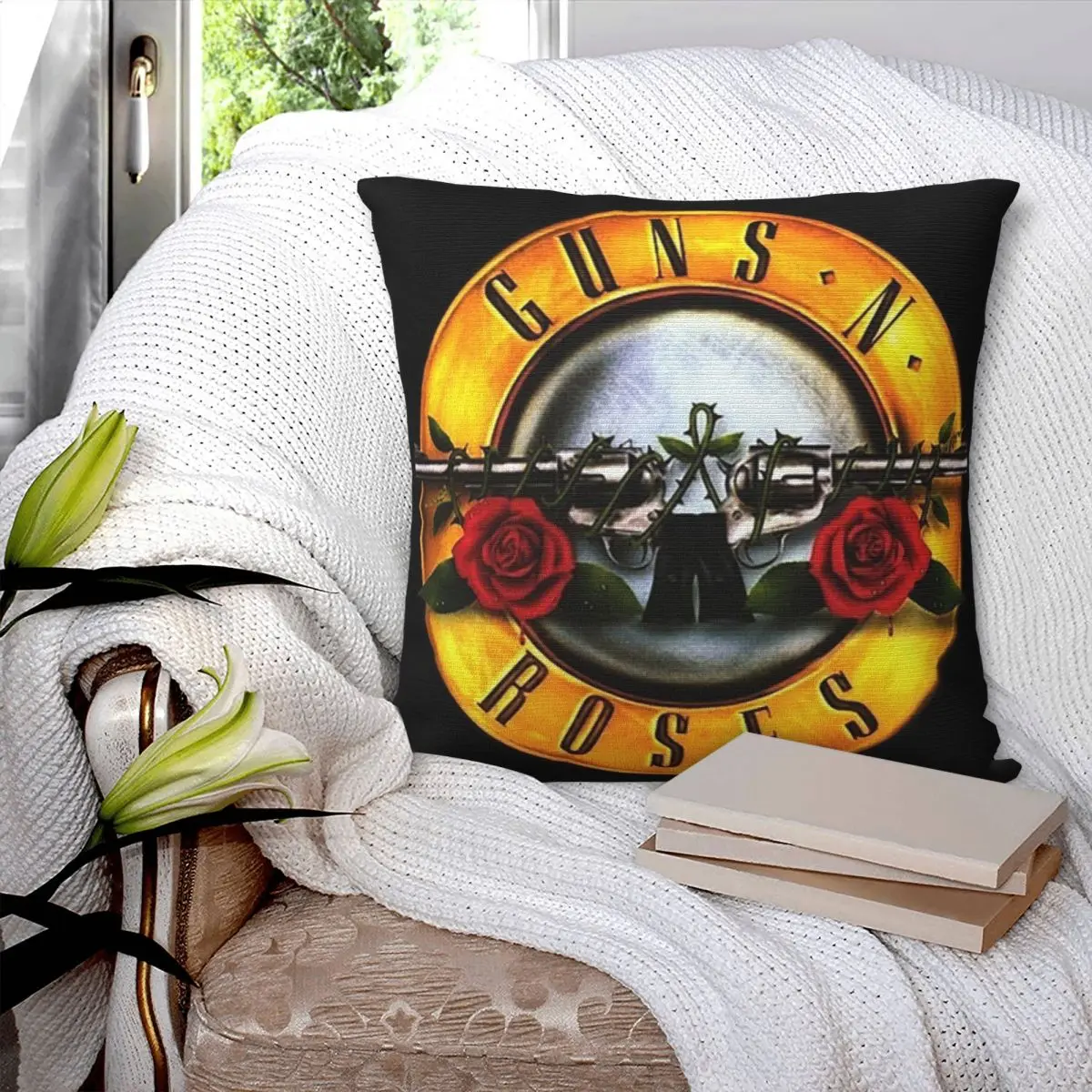 

Квадратная наволочка Guns N Rose из тяжелого металла в стиле стимпанк музыкальная наволочка для подушки Декор комфортная наволочка для дома гостиной