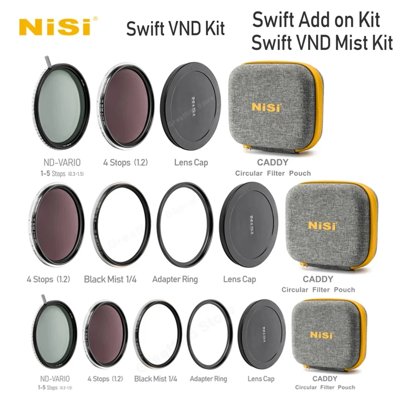 Nisi ND 1-5 Stops Black Mist 1/4 Swift Lens Filter Kits UV Filter 