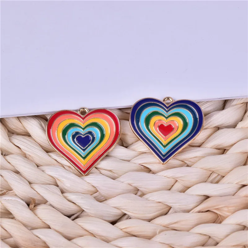 

10pcs/pack Double Heart Charms Earring Bracelet DIY Jewelry Making Bulk Wholesale 30mm