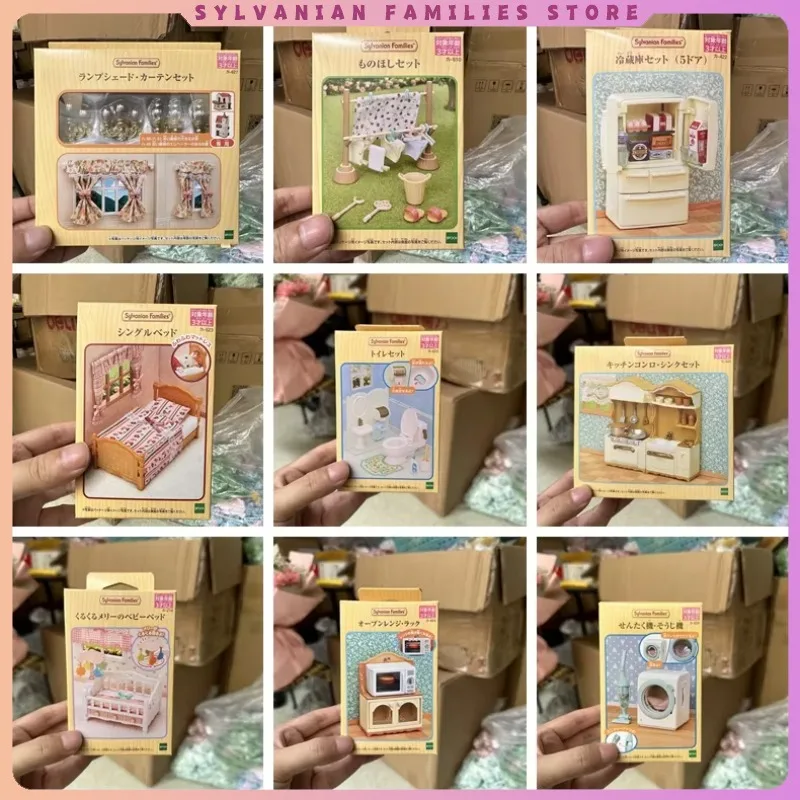 Sylvanian Families Anime Girl Figures Kindergarten Series Happy Primary School Rainbow Castle School Bus Tree Cabin Kids Toy anime girl figures cartoon toy educational toys