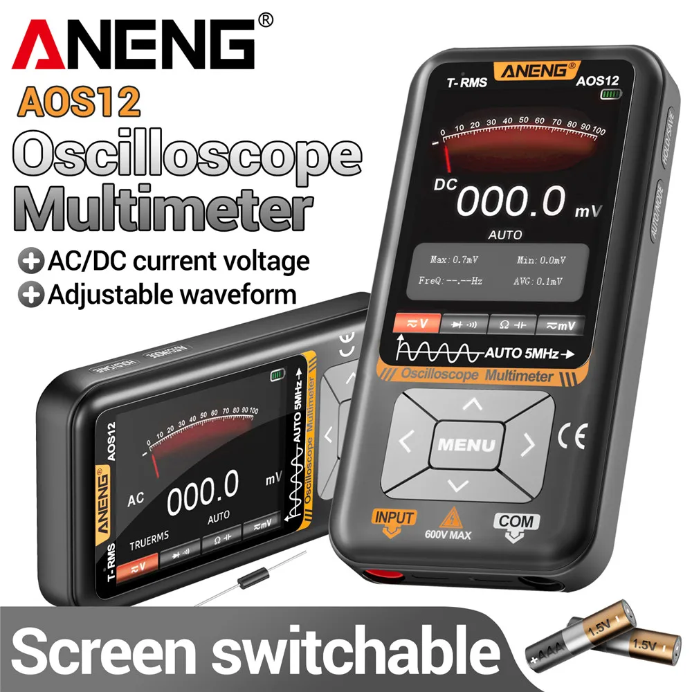 2-in-1 Digital Oscilloscope Multimeter 5MHZ 48MSa/s Sampling Portable Oscilloscope Multifunctional Electrical Test Tool