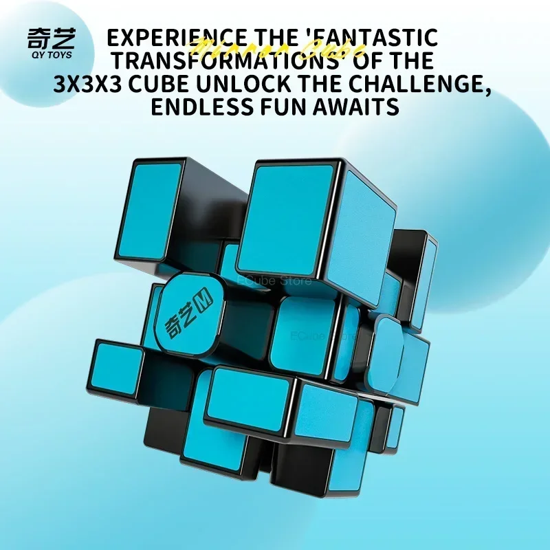 [ECube] QiYi 2024 NEW Mirror Cube Stickerless Magnetic 3x3x3 Smooth Speed Cube Toys Mirror Blocks Cube Professional Puzzle Cubes 3