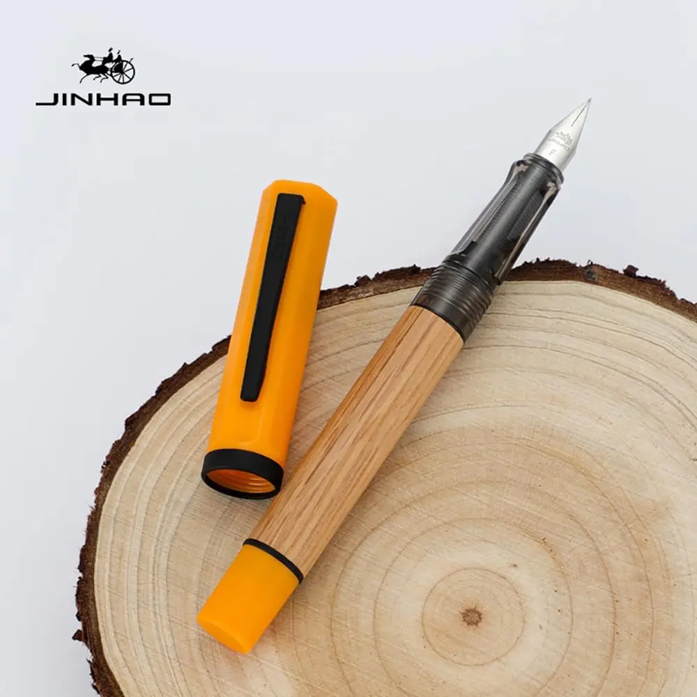 Jinhao 58 Wooden Fountain Pen Black Clip Fine Nib Ink Pen with Refillable Ink Converter Smooth Writing Instrument fountain pen