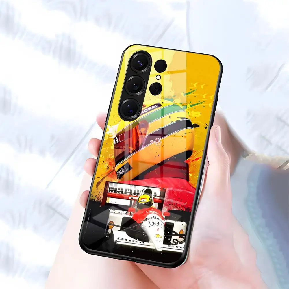Ayrton Senna Signature Black Glass Phone Case