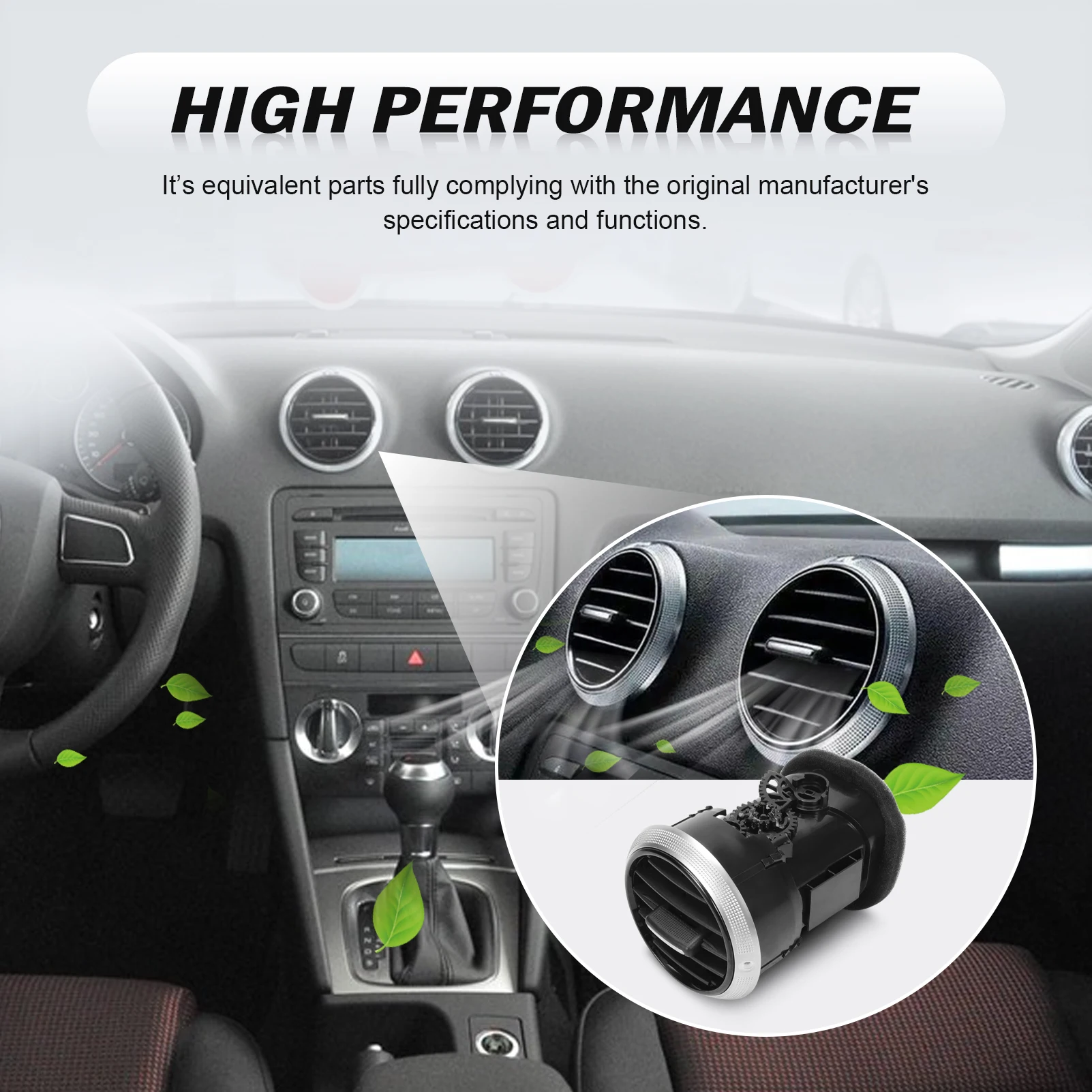 8P0820901C 아우디 A3 S3 8P (2008-2012년식) 차량용 전면 대시보드 에어컨 통풍구, 교체용 에어벤트