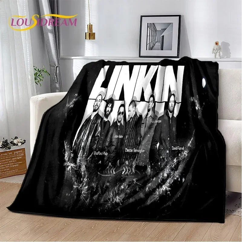 Retro Rock Band 3D L-Linkin Park Soft Flannel Blanket for Beds Bedroom Sofa Picnic,Throw Blanket for Cover Outdoors Leisure Gift 3