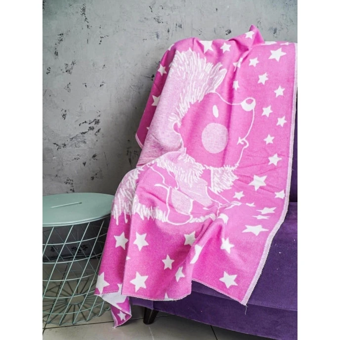 Одеяло детское байковое размером 100х140 см хлопок 100% розовое | Мать и ребенок