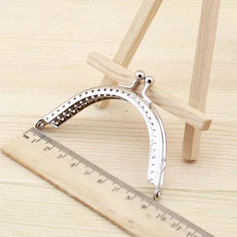 10 Pcs/Lot Square semicircle Glossy Silver Basic Metal Purse Frame Kiss Clasp Lock DIY Bag Accessories 6.5/8.5/10.5/12.5/15/18CM