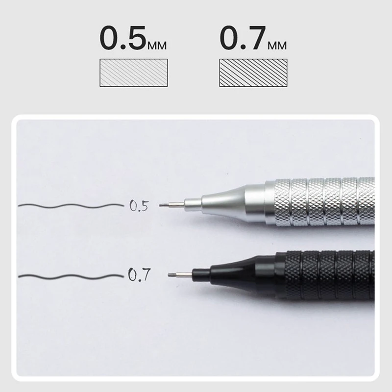 기계식 연필 0.3/0.5/0.7/2.0mm 저중심 금속 드로잉 특수 연필 사무실 학교 쓰기 미술 용품 1개