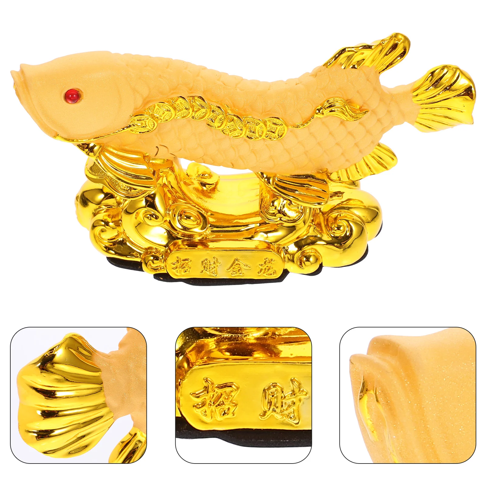 

Fish Statue Car Ornament Resin Fish Fengshui Statue Fish Car Statue Fish Car Ornament for Car Interior Families Lover Friends