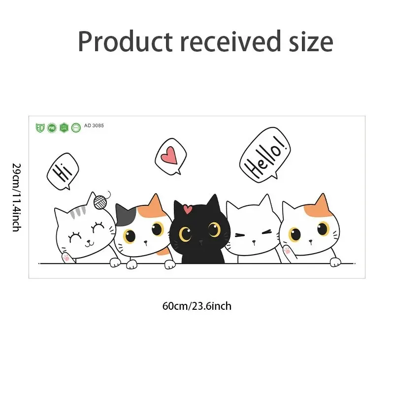Cute Kitten Door Sticker Decor 6