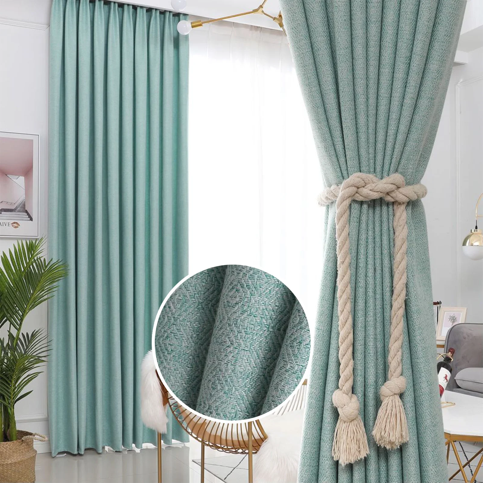 Topfinel Cortinas Beige Salon 2 Piezas 140x245cm(Ancho X Alto) Semitranslúcido Boho Cortinas De Imitación De Lino Con Ojales Modernas Decorativas Para