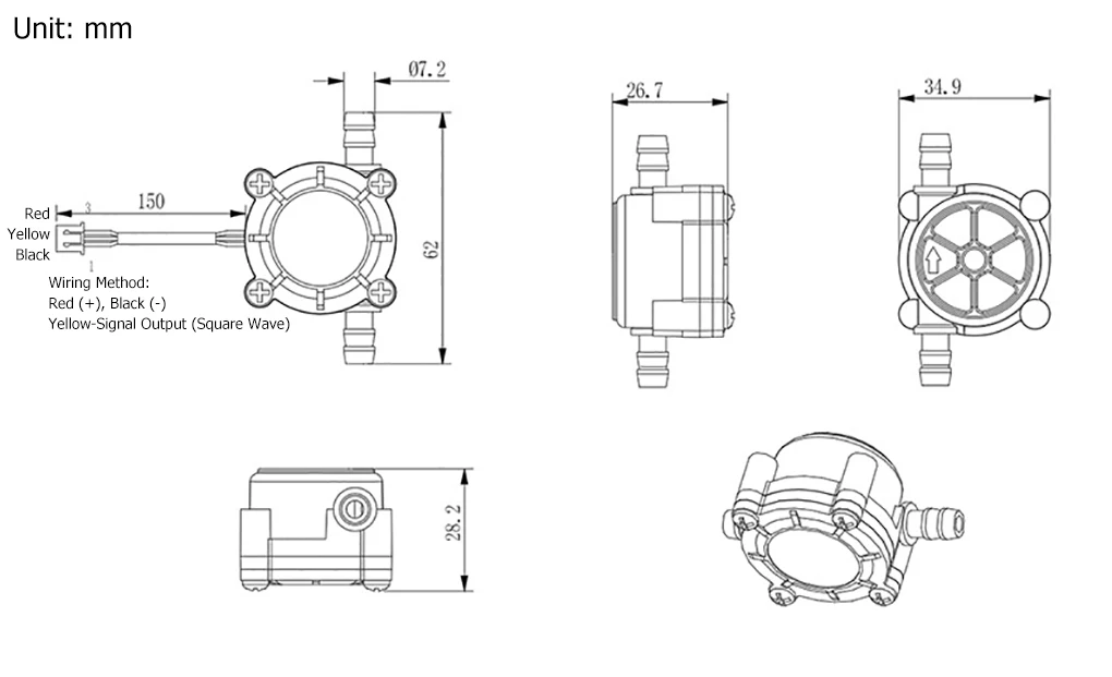 S401 Micro Hall Water Flow Sensor for Water Dispenser Water Purifier Coffee Mach