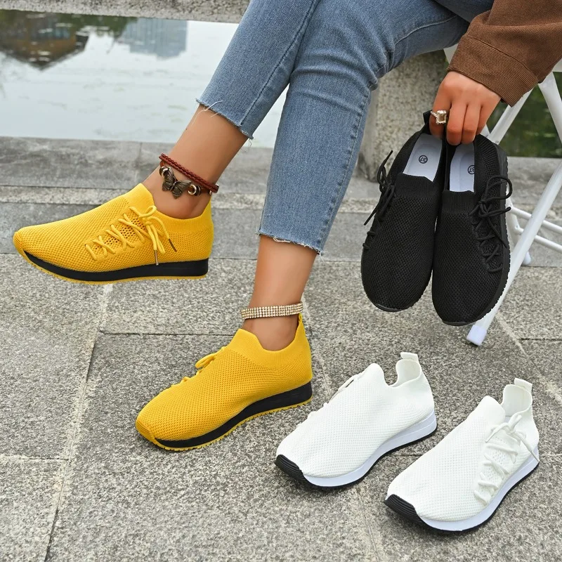 Women Vulcanized Shoes Breathable  New Lightweight Couple Soft Mesh Ladies Casual Shoes Outdoor Casual Driving Shoes 6