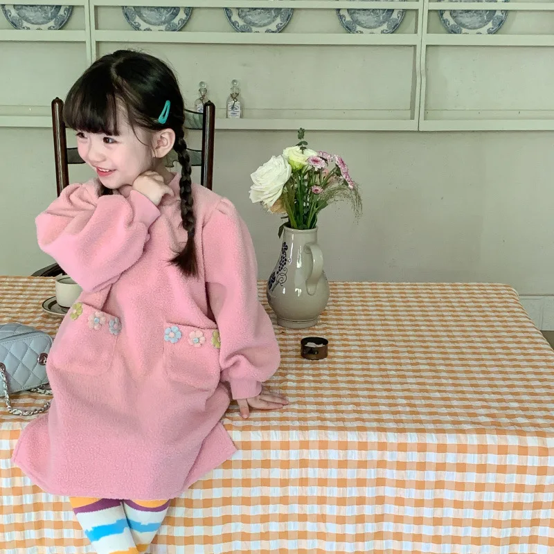 

2-8 лет, платье с капюшоном для девочек, зима-осень, новые милые прямые платья принцессы, платье для девочек, детская одежда