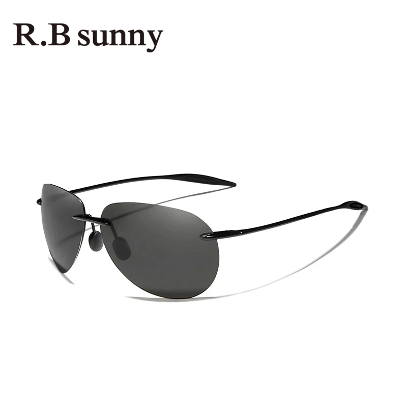 RBsunny TR90 무테 선글라스 남녀공용, 파일럿 무테 선글라스, 디자이너 미러 렌즈, 레저 안경, 초경량