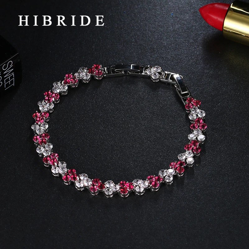 

Fashion Fashion Bracelets For Women White Red Heart Shape Cubic Zirconia Charm Bracelets For Party Gifts B-008