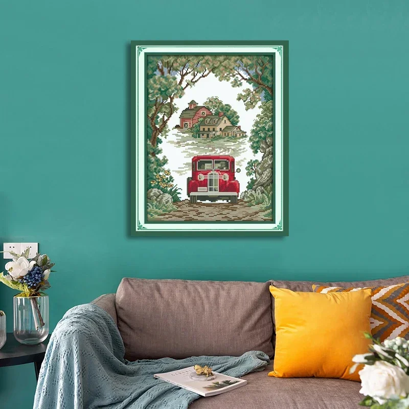 Joy Sunday Kreuzstich-Set, Landschaft, HD-Muster, DIY Aida 16CT, 14CT, 11CT, gezählte, bedruckte Leinwand, DIY-Handarbeitsstickerei-Set