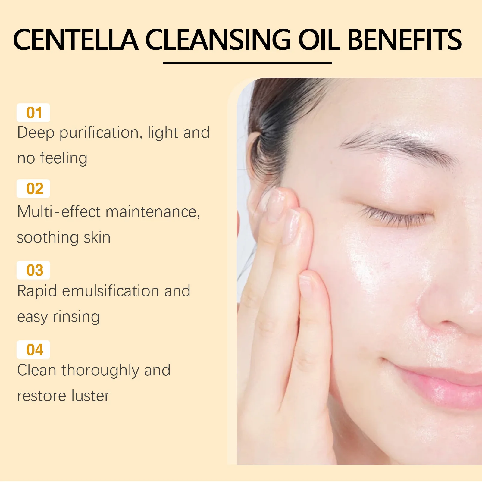 Moisturizing Facial Cleansing Oil Centella Skin Care Fresh Smooth Pore Cleaning Makeup Remover Pads Makeup Tools and Accessories 5