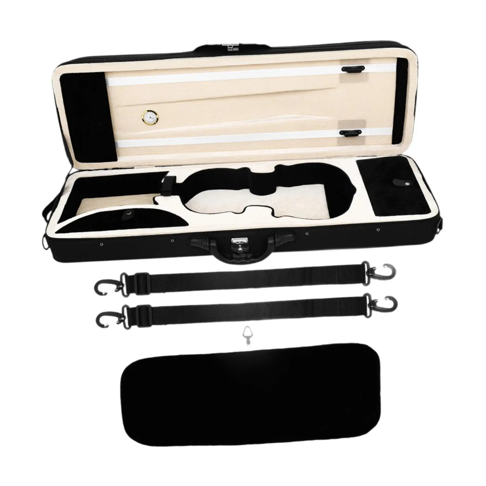 4/4 Violin Case, Violin Storage Box and Straps, Professional Oxford Cloth Carrying Bag with Hygrometer for Players