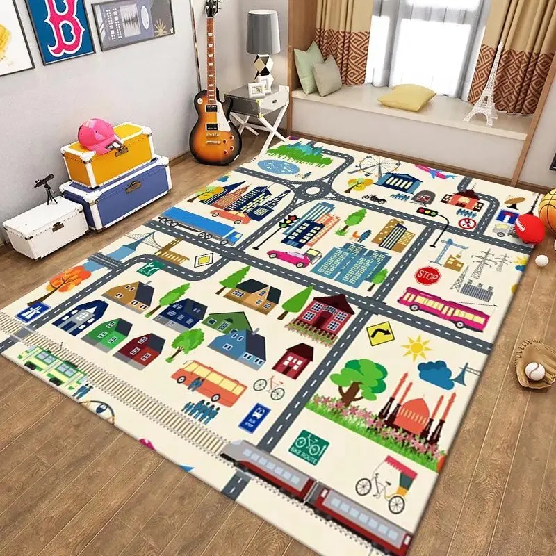 

GBB0468 Children's Carpet Crawling Mat City Traffic Scene Game Toy Carpet Full Floor Mat