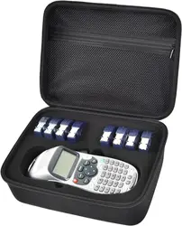 Protective Carrying Case for Handheld Label Maker with Mesh Pocket (Black Sponge)