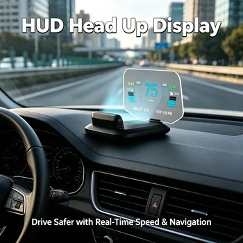 Display Auto Multifunzione C1-C3 con Navigazione All-in-One, HUD Intelligente, OBD+GPS+Google Maps+AI, Avviso di Velocità e Analisi Stradale in Tempo Reale