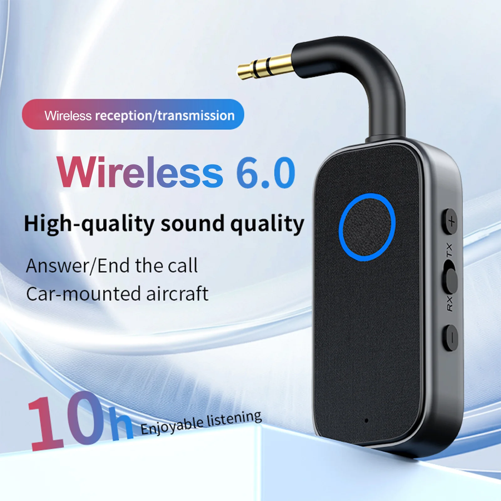 블루투스 호환 6.0 오디오 컨버터 2-in-1 송신기 수신기 자동차용 3.5mm Aux TV 스피커 스테레오 시스템 및 헤드폰