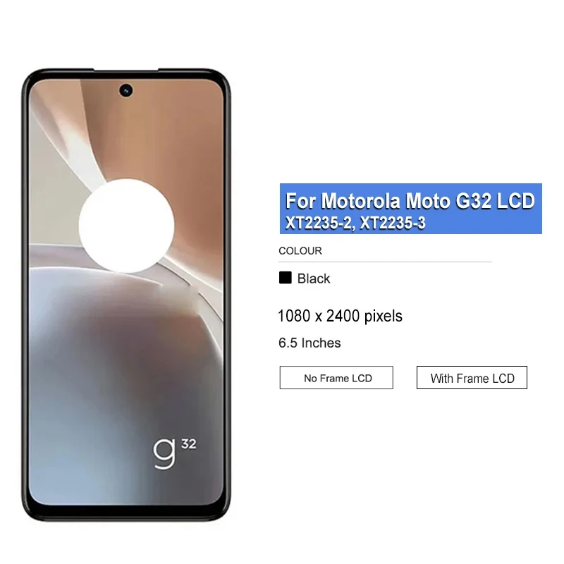 모토로라 모토 G32 LCD 터치 스크린 디지타이저 어셈블리 교체용 IPS LCD XT2235-2 XT2235-3 디스플레이, 6.5 인치