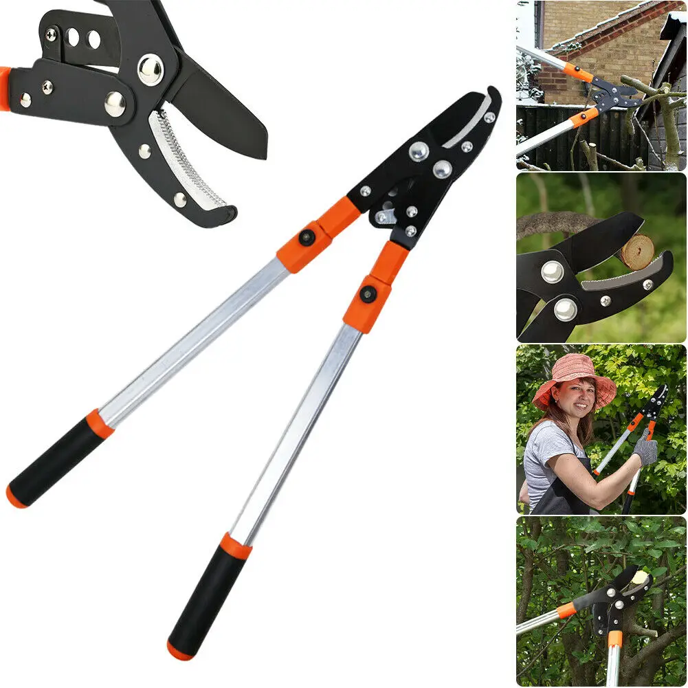 37" TELESCOPIC ANVIL LOPPERS EXTENDING HANDLES GARDEN TREE BRANCH PRUNER CUTTER 