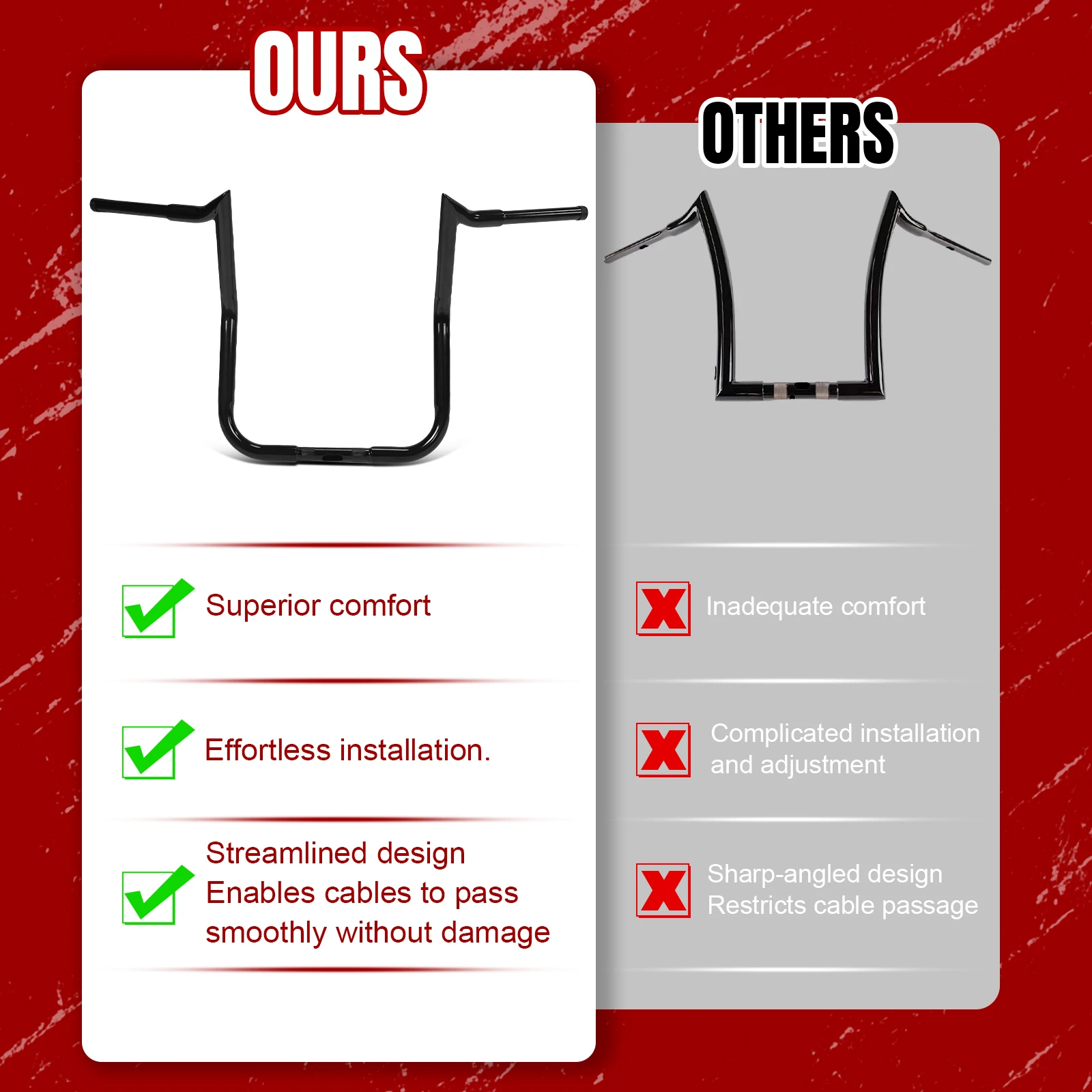 16inch Apes Handlebars Ape Hangers Handlebars Ape Hangers Compatible for Harley