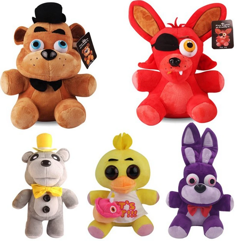 18Cm Freddy Fnaf Peluche Bambola Five Nights Bear Foxy Chica Bonnie Soft Farcito Plushie Toys Kid Bambini Regali