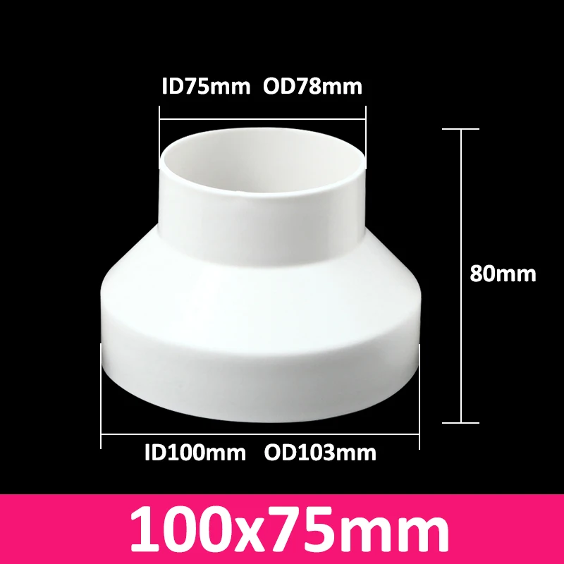 Riduzione Tubo Cappa Da 120 A 100 Adattatore Tubo Condizionatore Riduttore Universale Per Sistemi Di Ventilazione, Diametro 80/200 13 Cm Tubo Condizionatore Portatile - 14