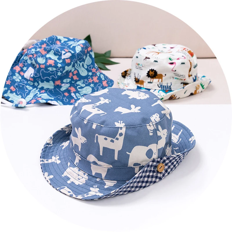 Kids Bucket Hat Kids Sun Hat Children Bucket Hat for Boys Girls Outdoor Summer Fishing S-XL